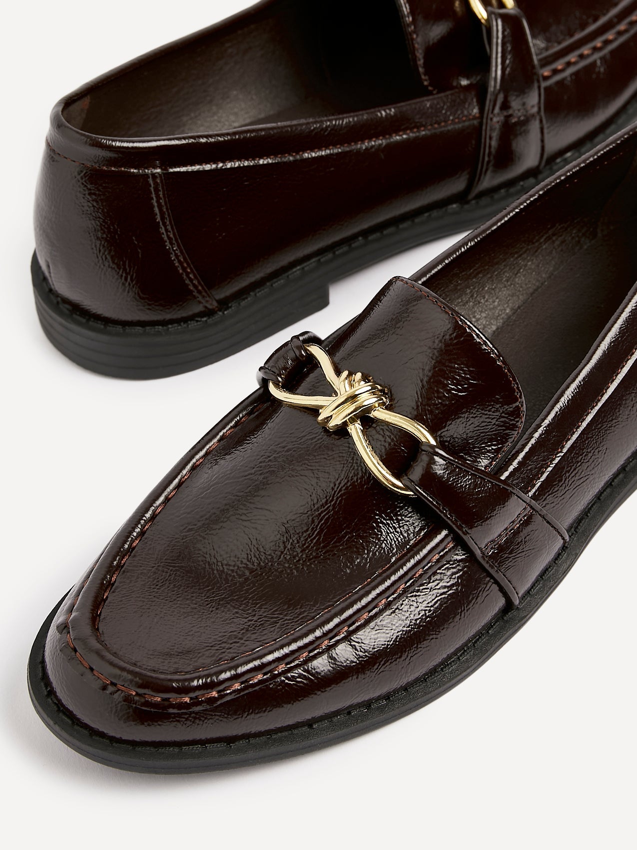Affluent Brown Faux Leather Loafers