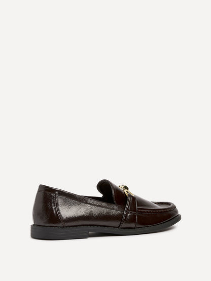Affluent Brown Faux Leather Loafers
