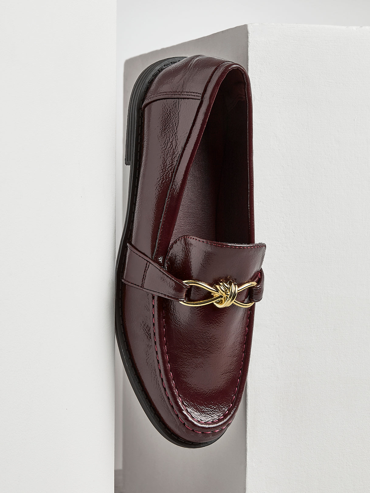 Affluent Burgundy Faux Leather Loafers