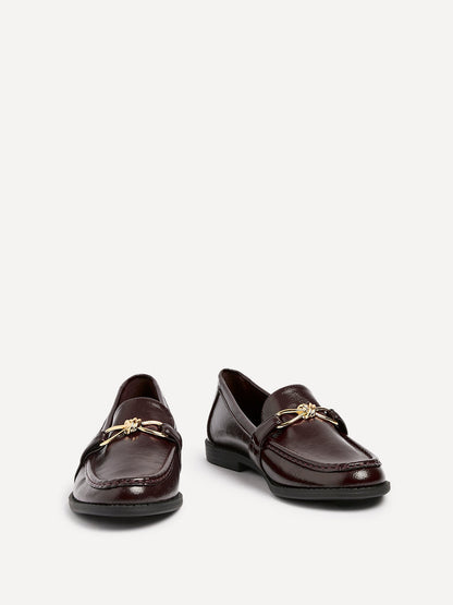 Affluent Burgundy Faux Leather Loafers