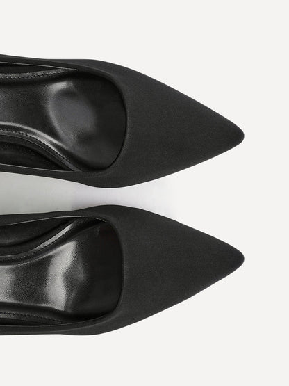 Aim Wide Fit Black Scuba Court Heels