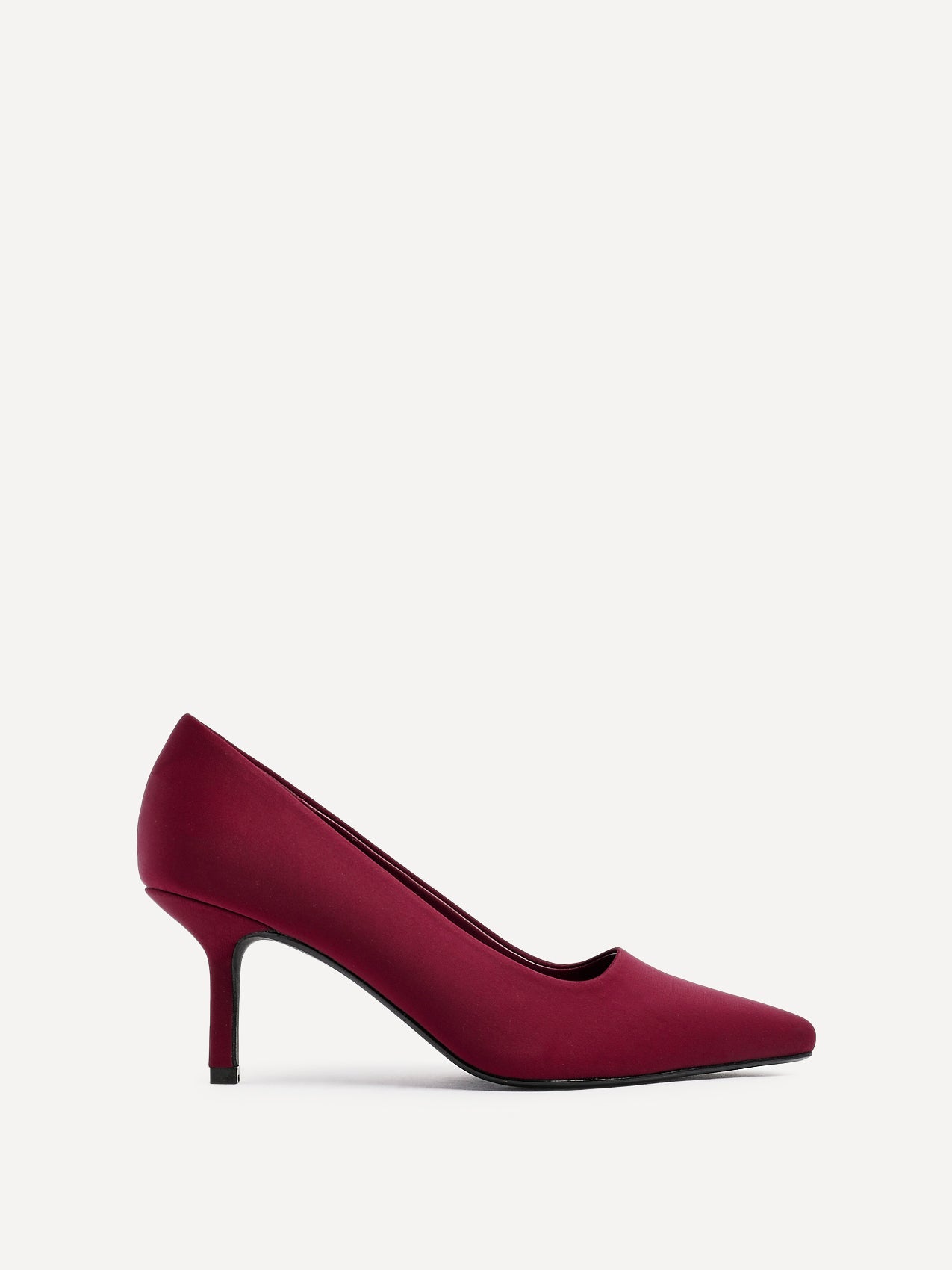 Aim Wide Fit Burgundy Scuba Court Heels
