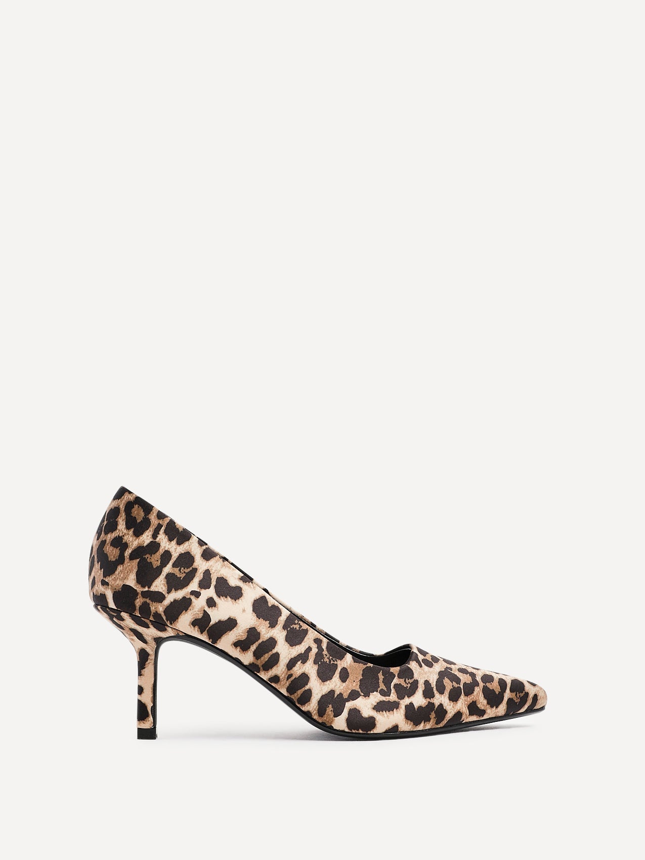 Aim Wide Fit Leopard Satin Court Heels