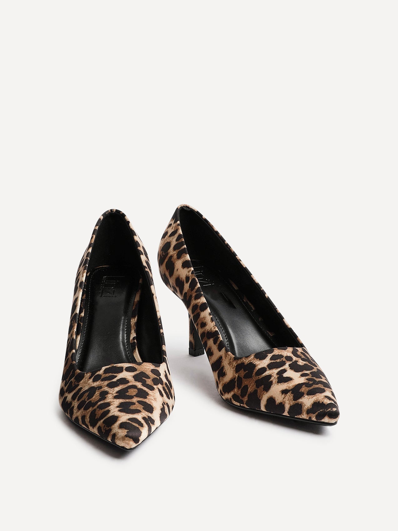 Aim Wide Fit Leopard Satin Court Heels