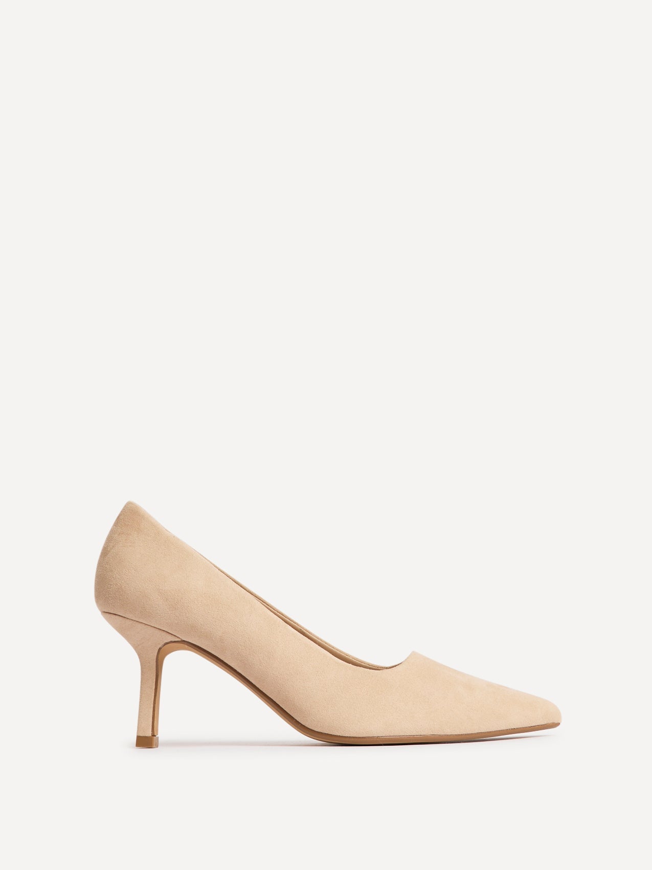 Aim Wide Fit Nude Faux Suede Court Heels