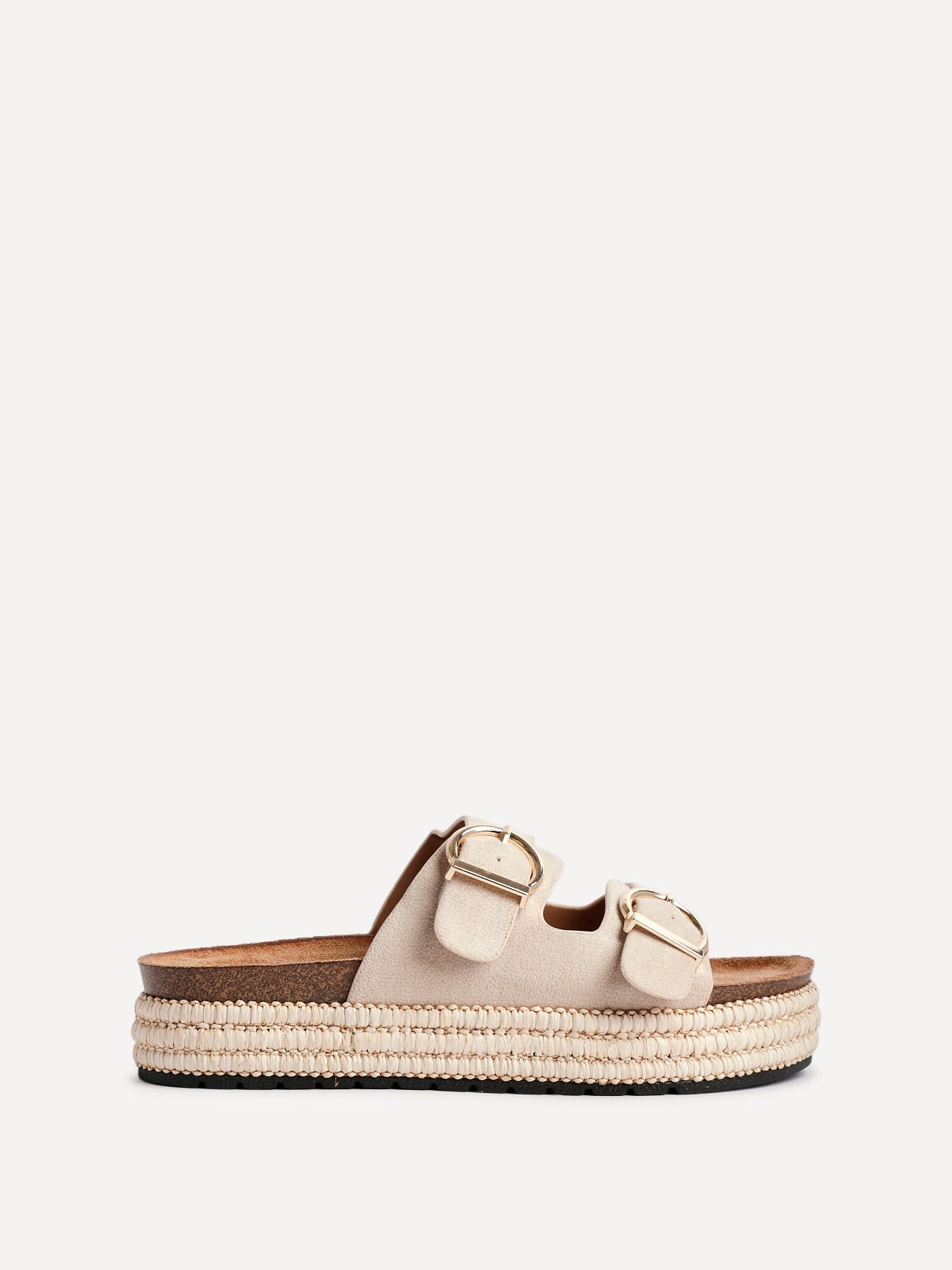 Alabama Nude Plaited Flatform Sliders