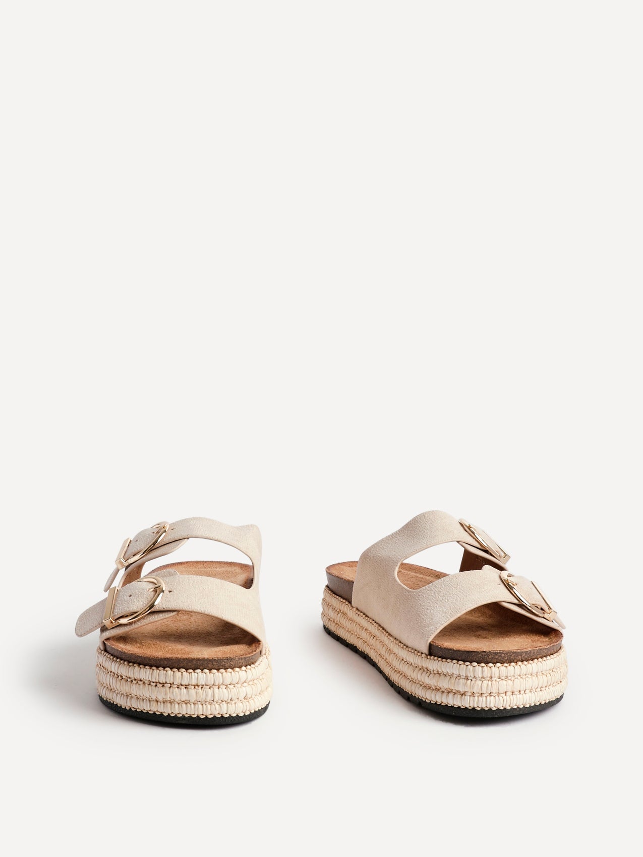 Alabama Nude Plaited Flatform Sliders