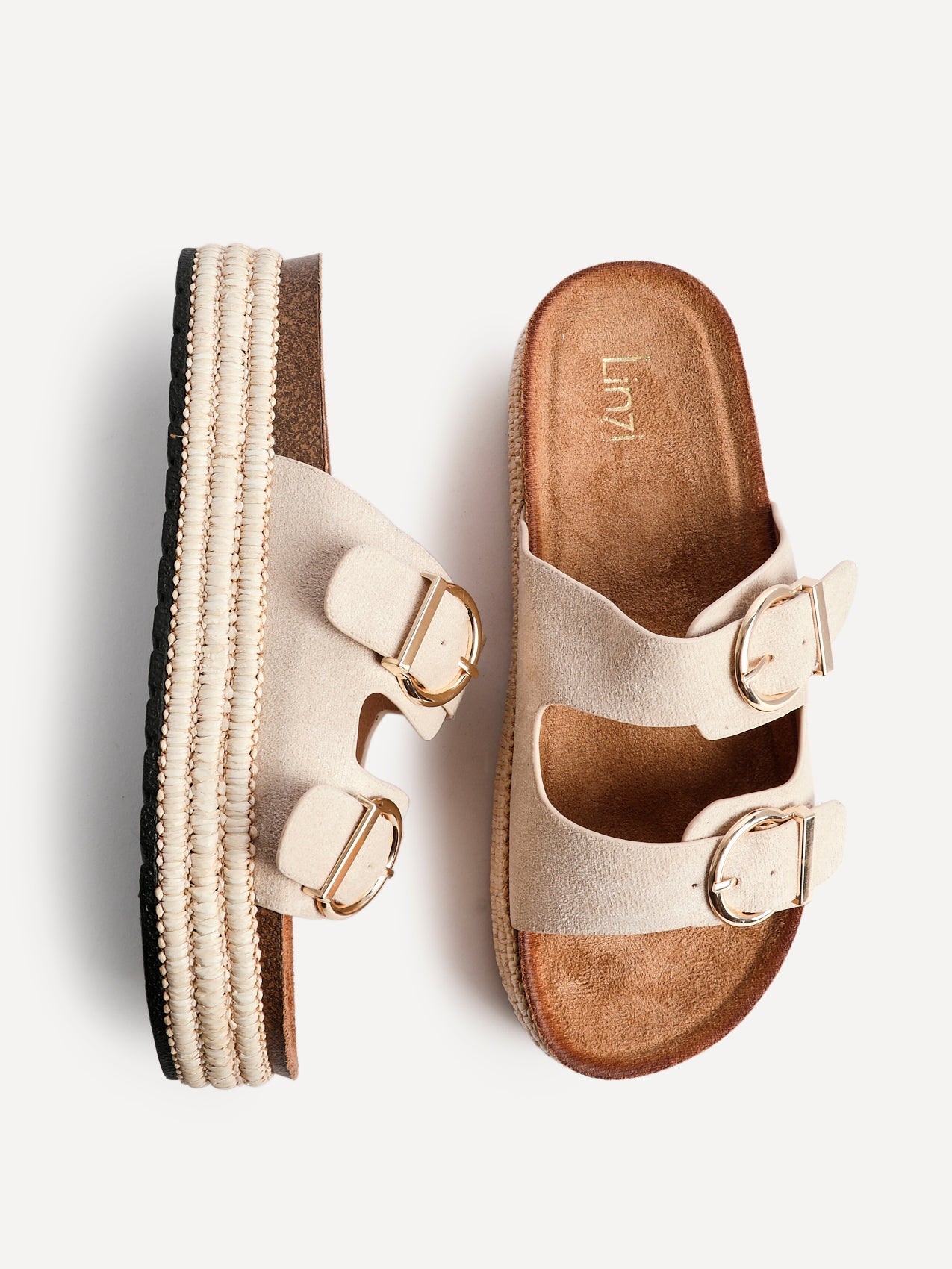 Alabama Nude Plaited Flatform Sliders