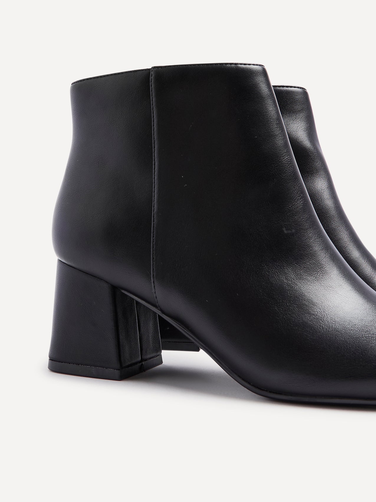 Alba Wide Fit Black Faux Leather Heeled Boots