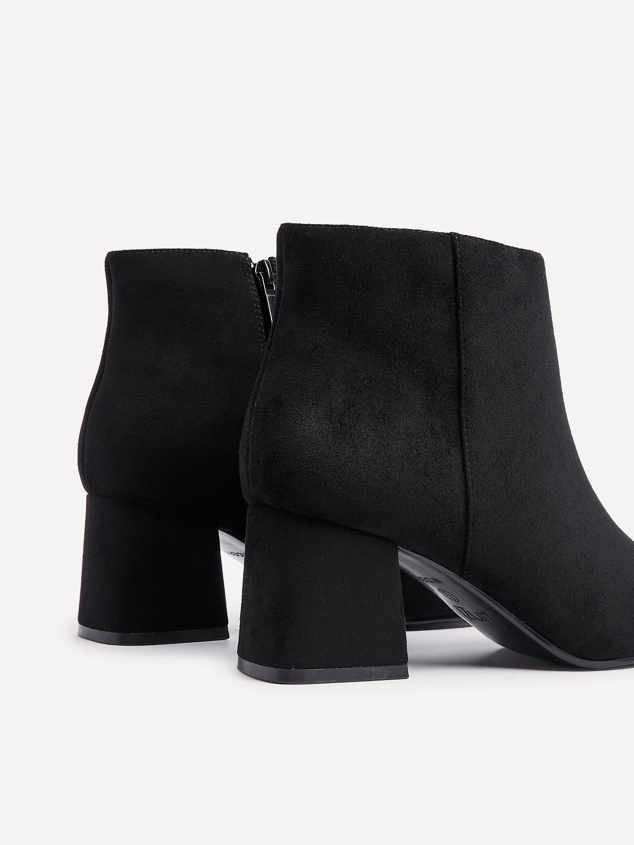 Alba Wide Fit Black Faux Suede Heeled Boots