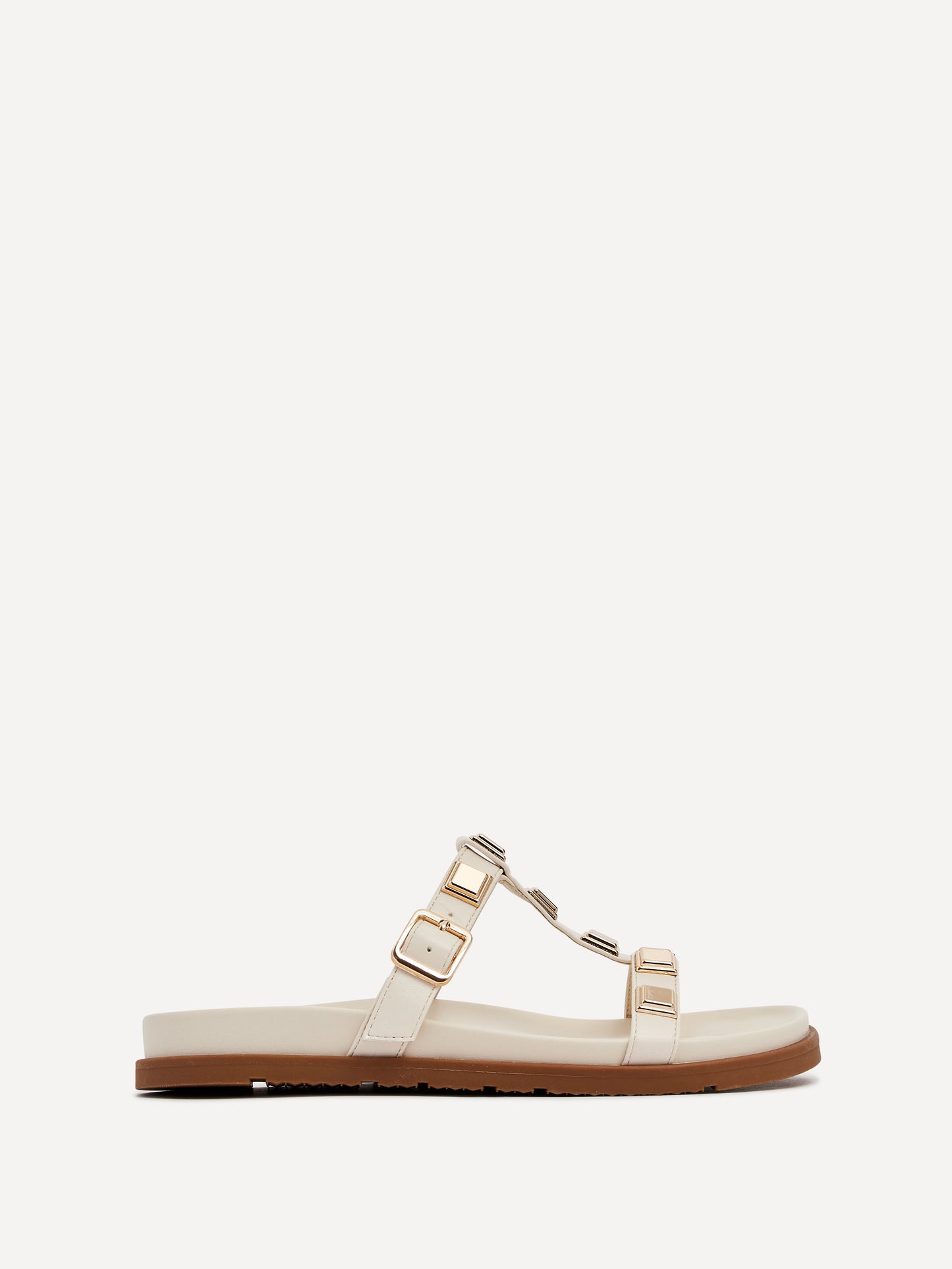 Alert Ivory Studded Slip On Sandals