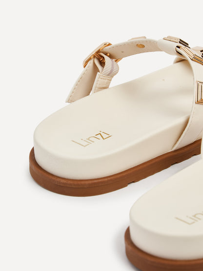 Alert Ivory Studded Slip On Sandals