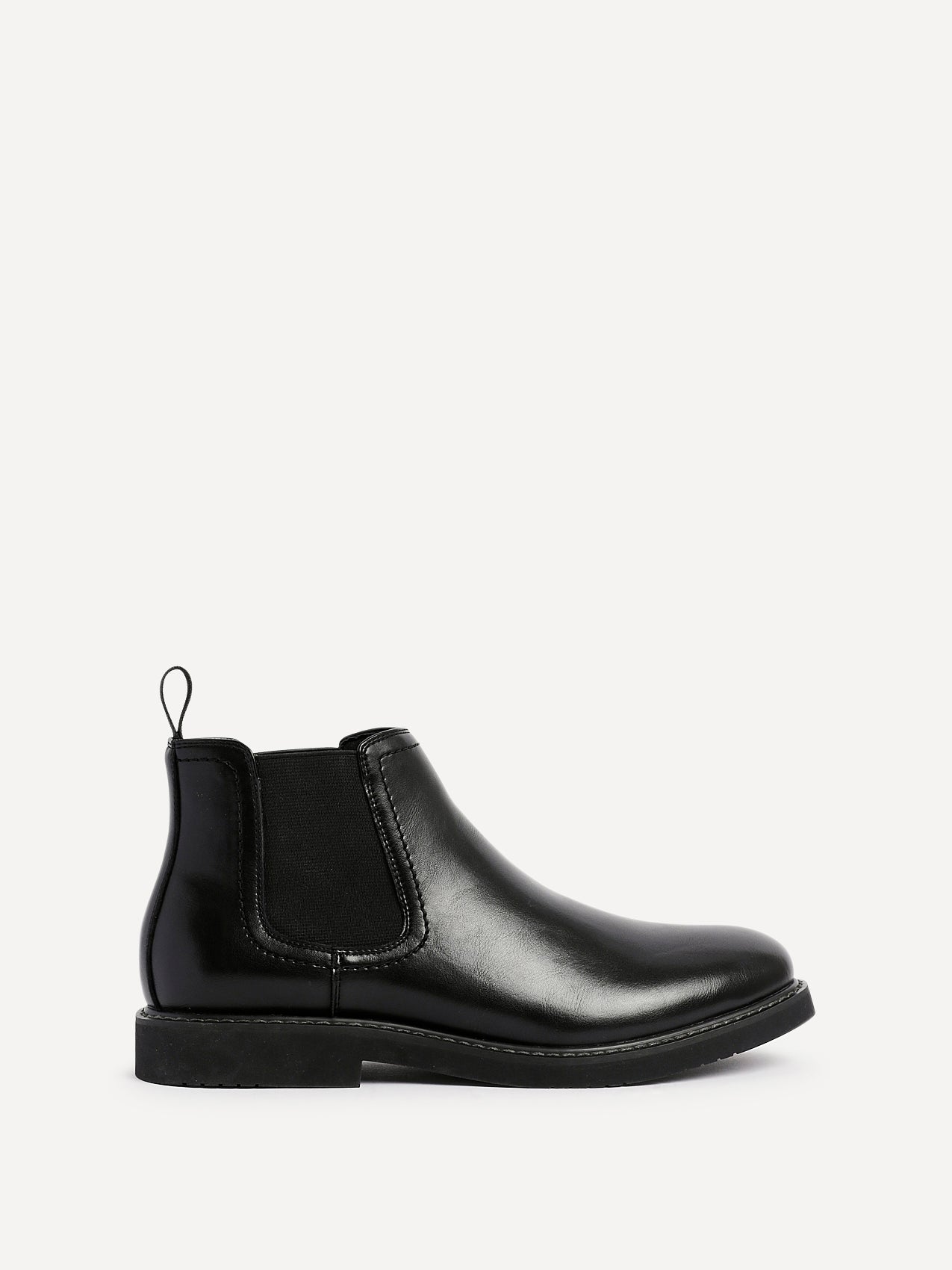 Alessandro Mens Black Faux Leather Chelsea Boots