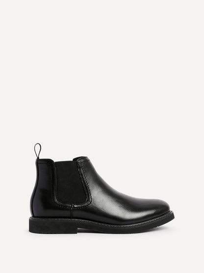 Alessandro Mens Black Faux Leather Chelsea Boots
