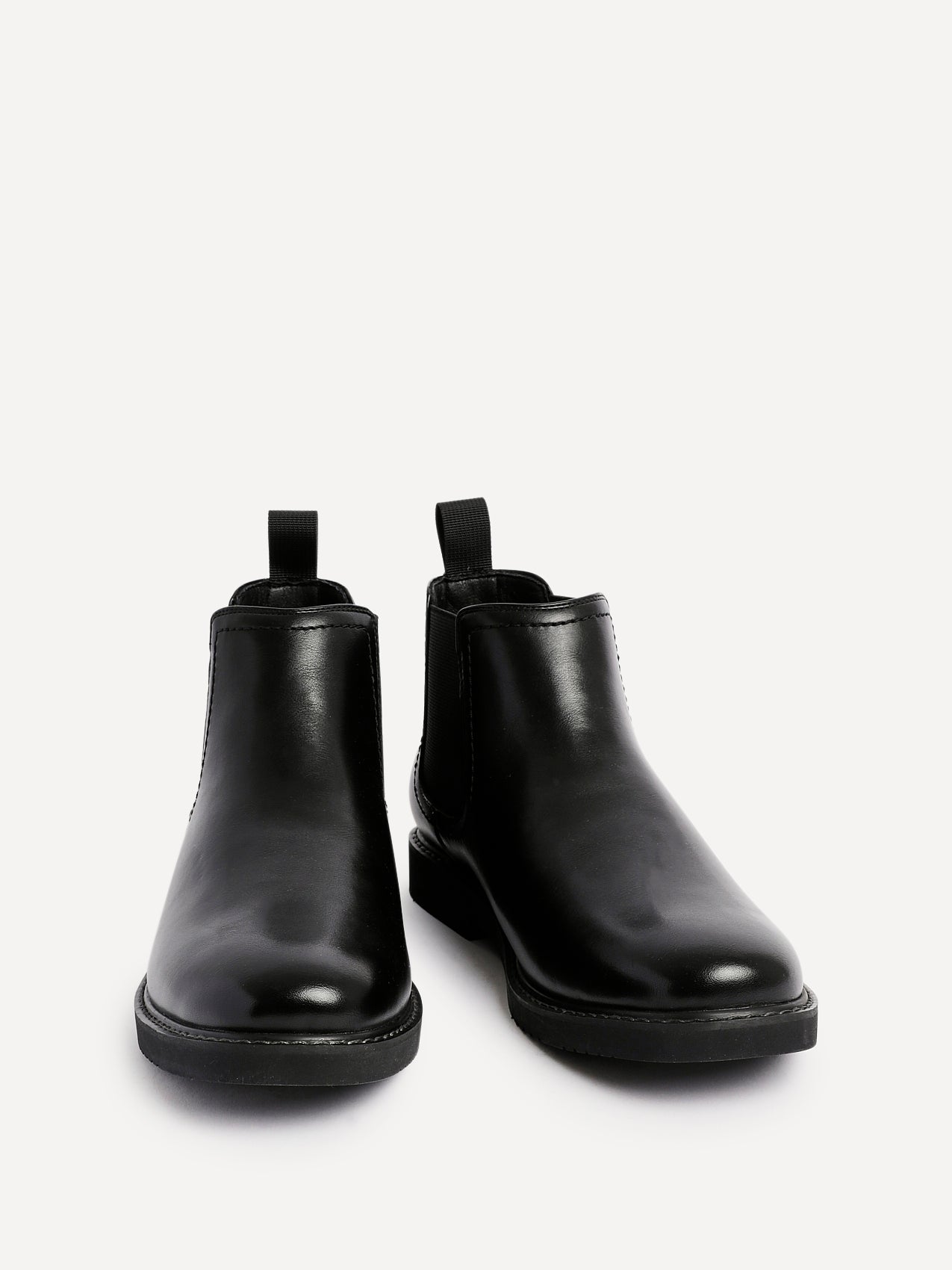Alessandro Mens Black Faux Leather Chelsea Boots