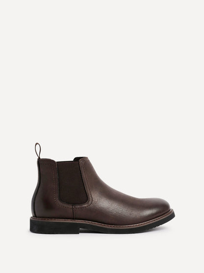 Alessandro Mens Brown Faux Leather Chelsea Boots
