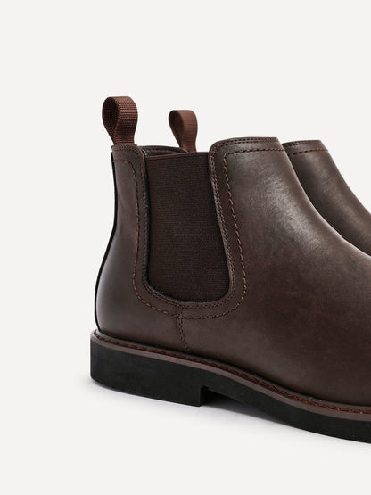 Alessandro Mens Brown Faux Leather Chelsea Boots