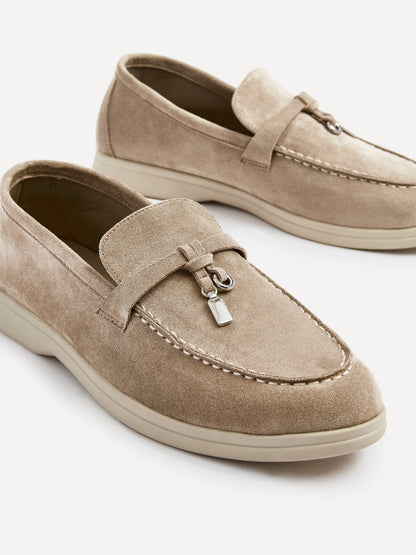 Alette Mocha Faux Suede Slip On Loafers