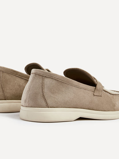 Alette Mocha Faux Suede Slip On Loafers