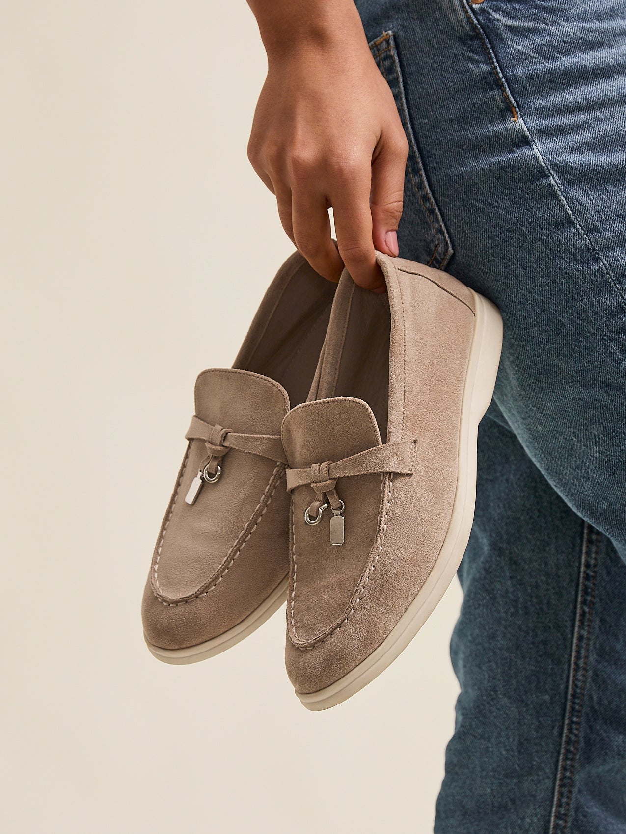 Alette Mocha Faux Suede Slip On Loafers
