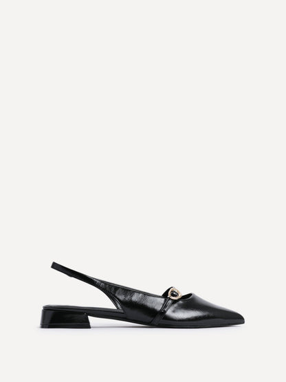 Align Black Faux Leather Ballet Flats
