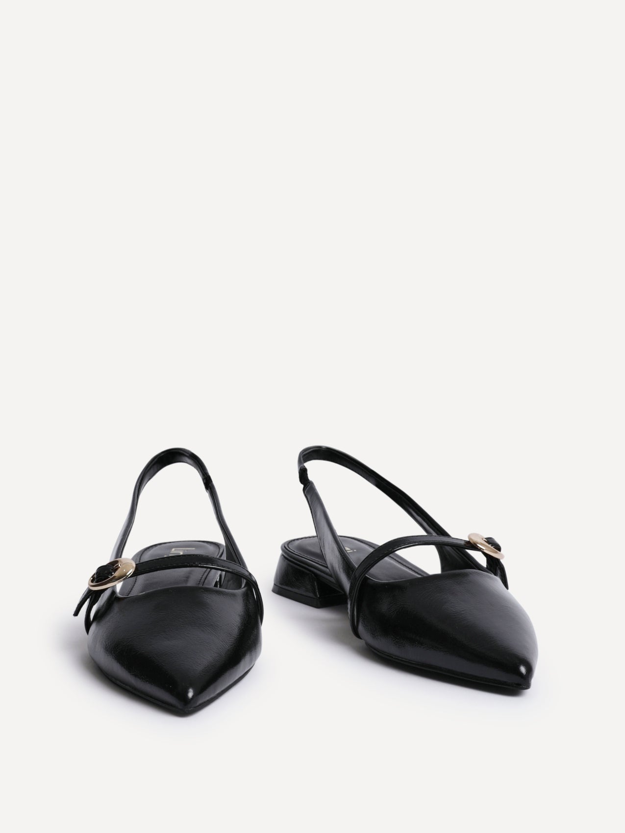 Align Black Faux Leather Ballet Flats
