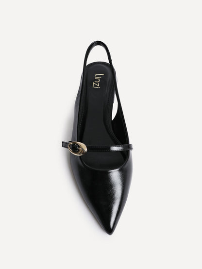 Align Black Faux Leather Ballet Flats