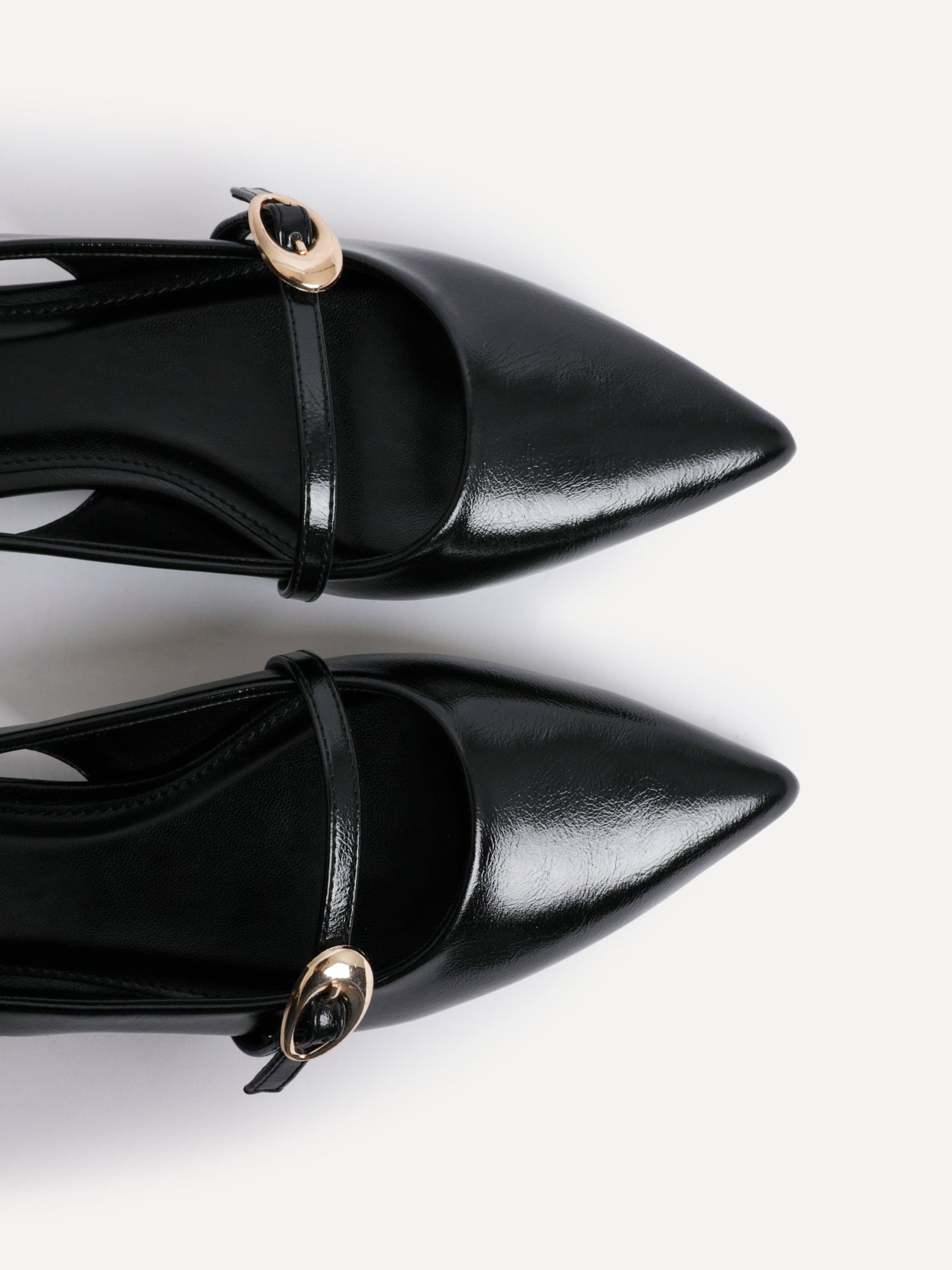 Align Black Faux Leather Ballet Flats