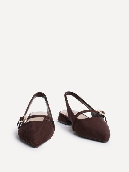 Align Brown Faux Suede Ballet Flats