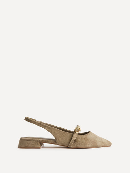 Align Taupe Faux Suede Ballet Flats