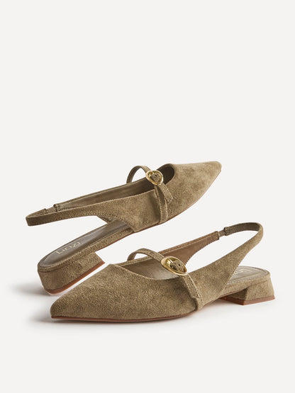 Align Taupe Faux Suede Ballet Flats