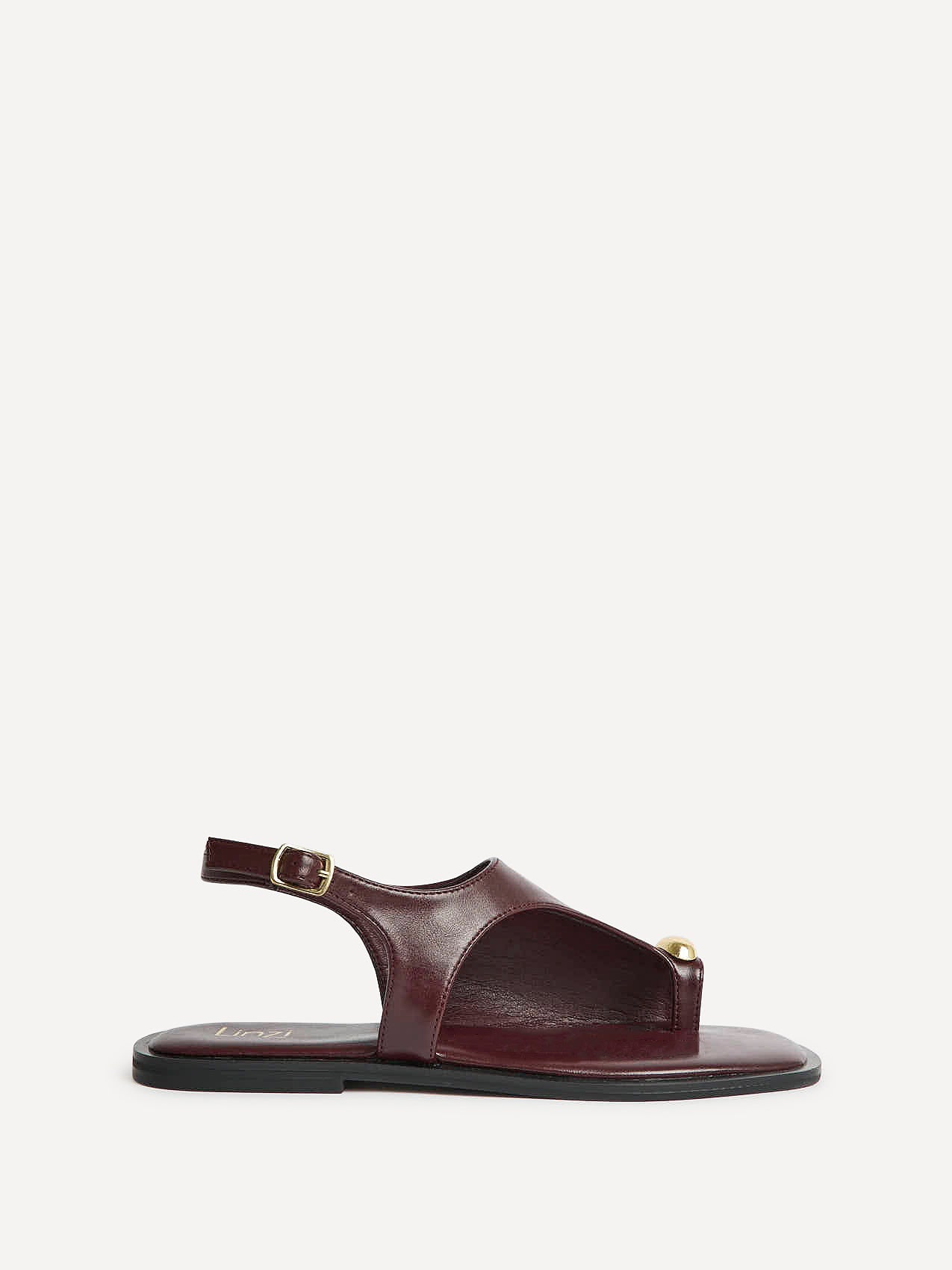 Alina Burgundy Flat Sandals