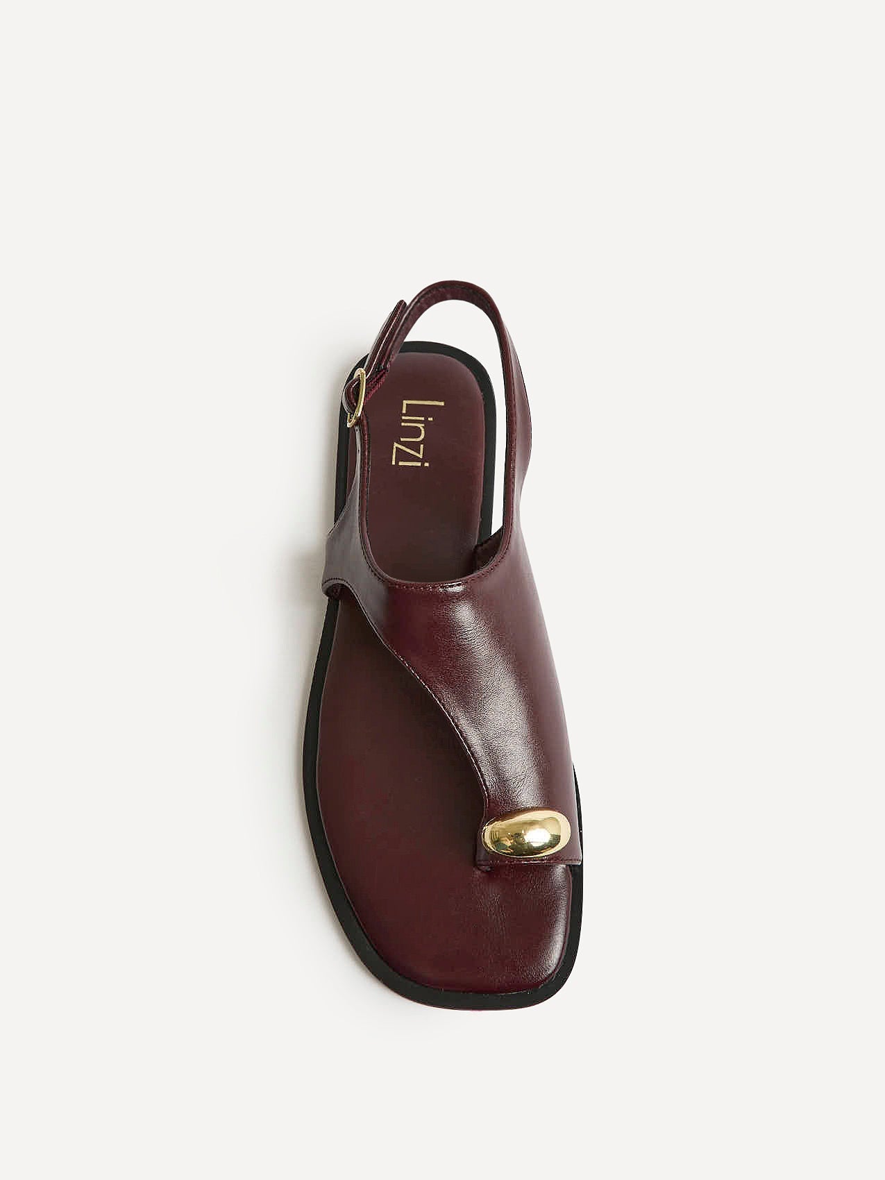 Alina Burgundy Flat Sandals