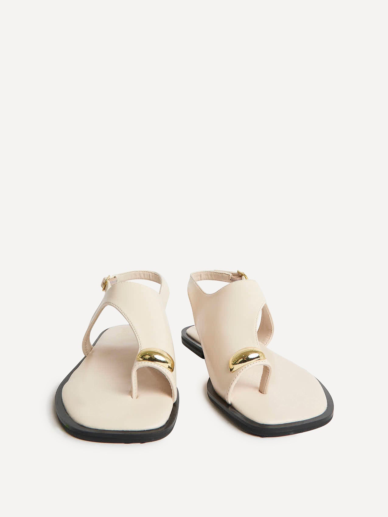 Alina Ivory Flat Sandals