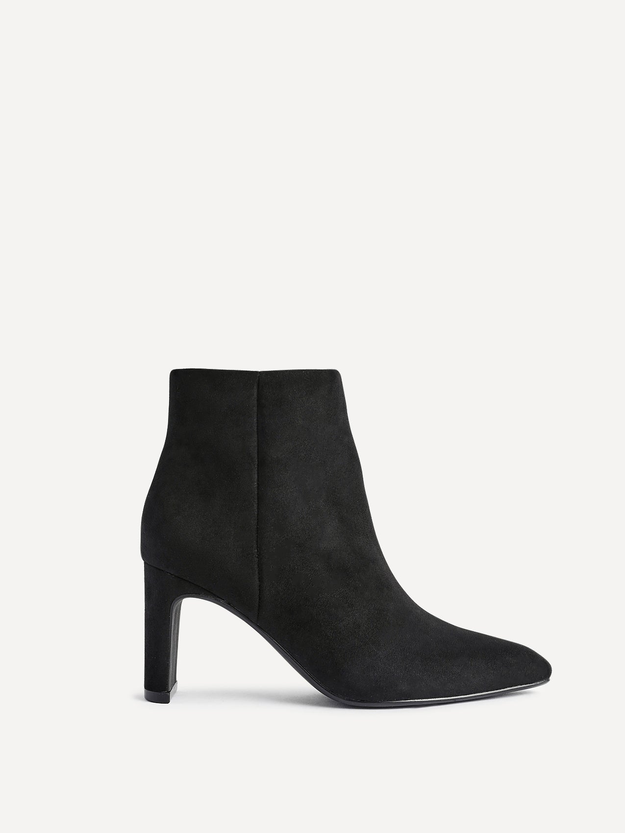 Alisha Black Faux Suede Heeled Ankle Boot