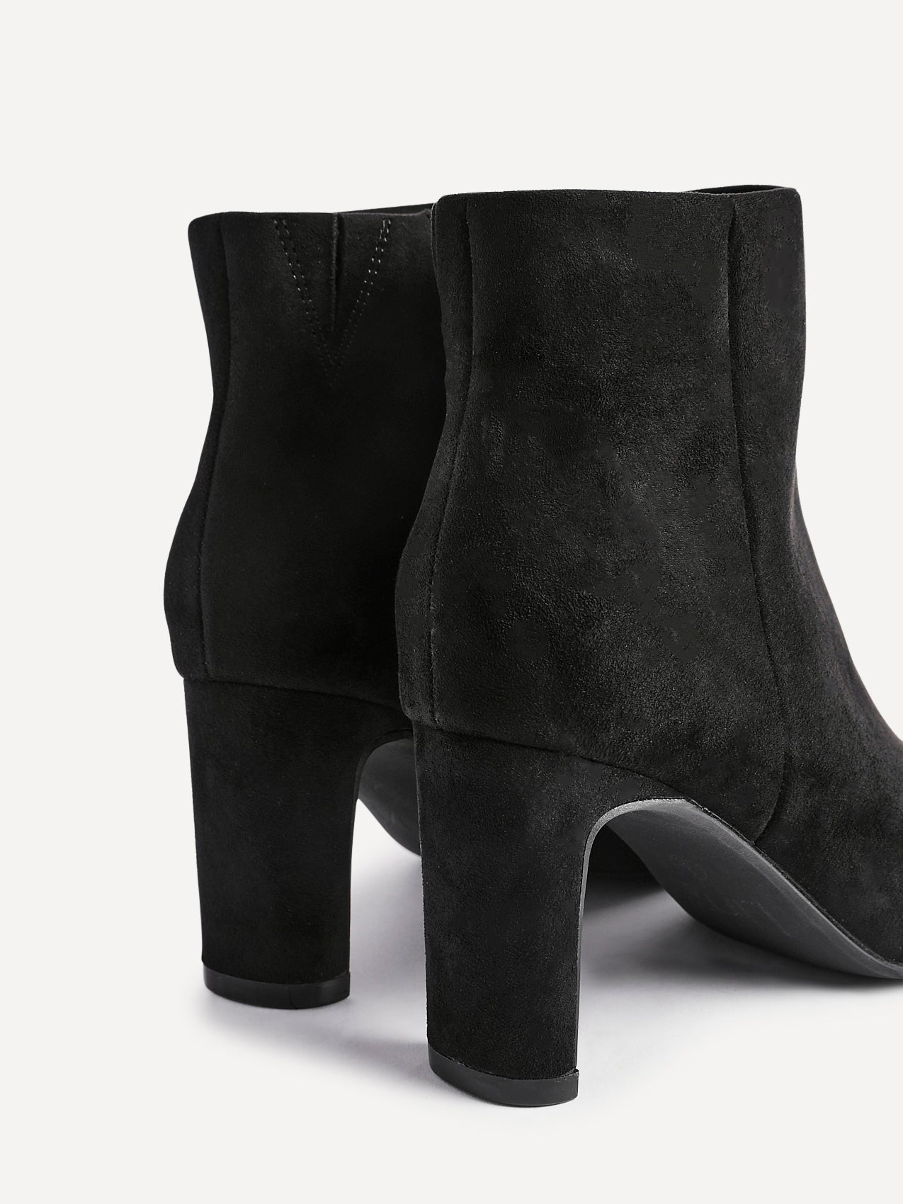 Alisha Black Faux Suede Heeled Ankle Boot