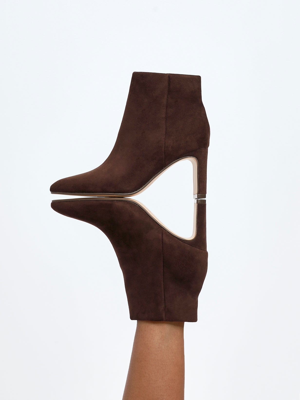 Alisha Brown Faux Suede Heeled Ankle Boot