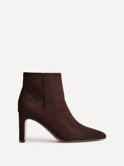 Alisha Brown Faux Suede Heeled Ankle Boot
