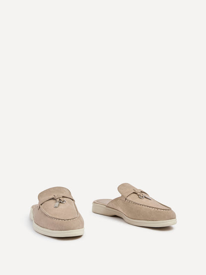 Alix Mocha Faux Suede Slip On Mules