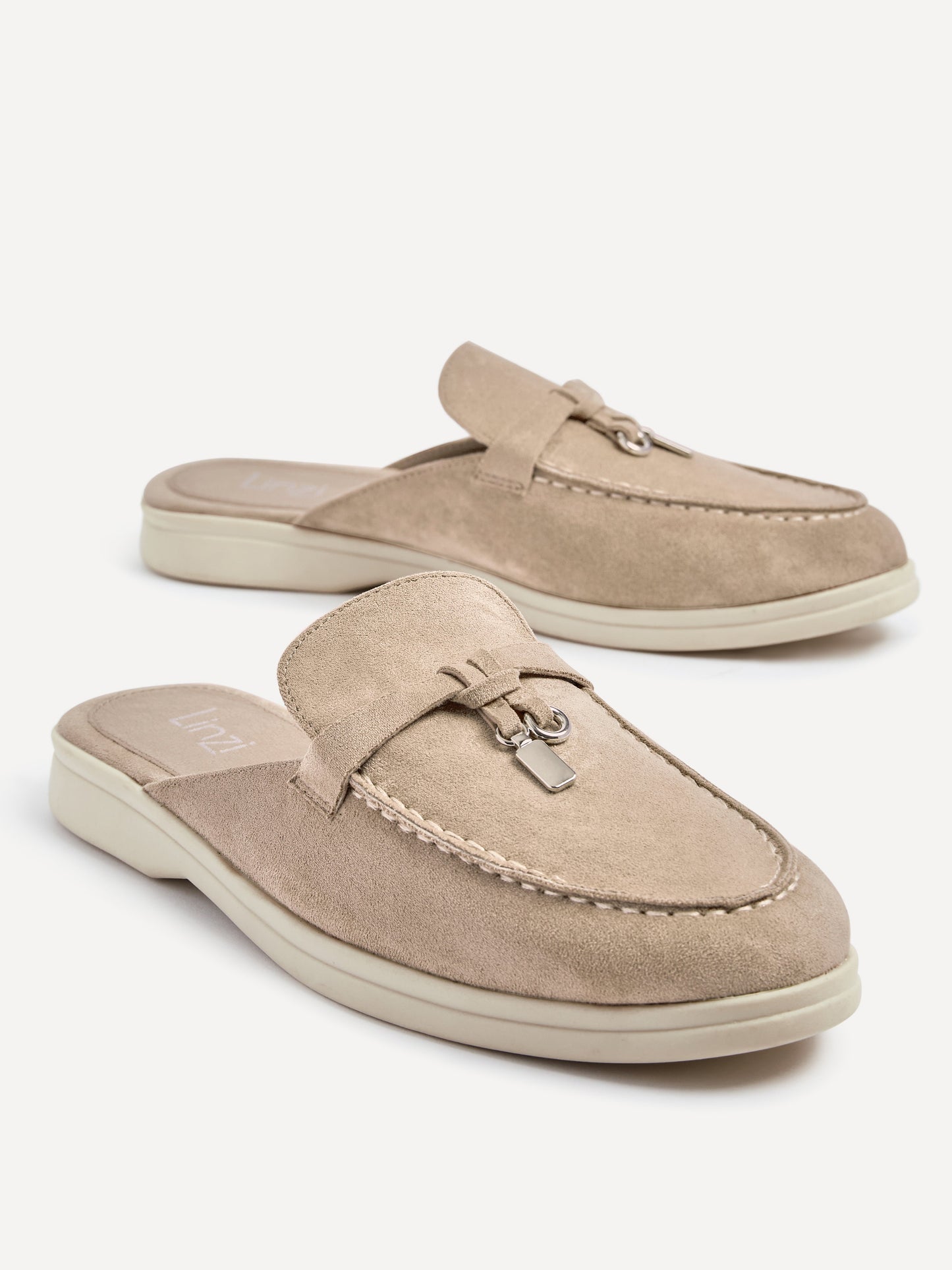 Alix Mocha Faux Suede Slip On Mules
