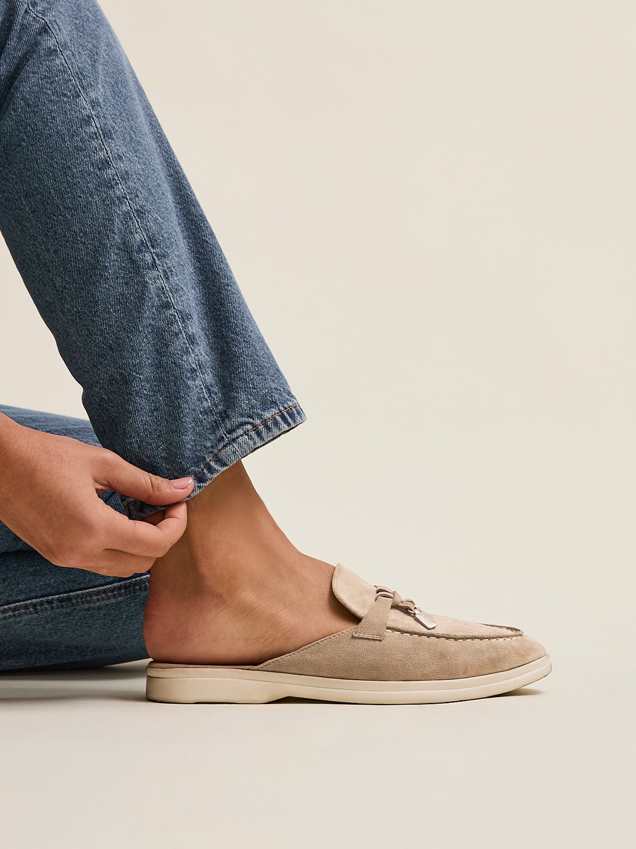Alix Mocha Faux Suede Slip On Mules