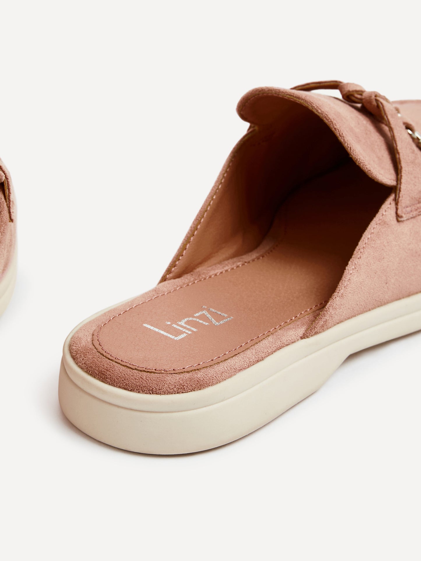 Alix Pink Faux Suede Slip On Mules