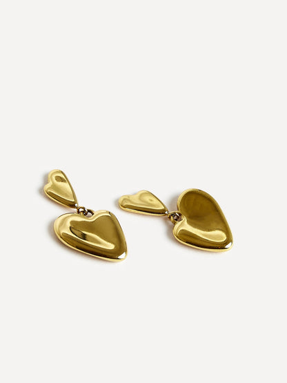 Allure Gold Twisted Heart Drop Earrings