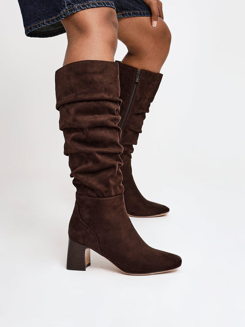 Alpine Brown Long Heeled Boots