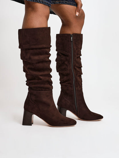 Alpine Brown Long Heeled Boots