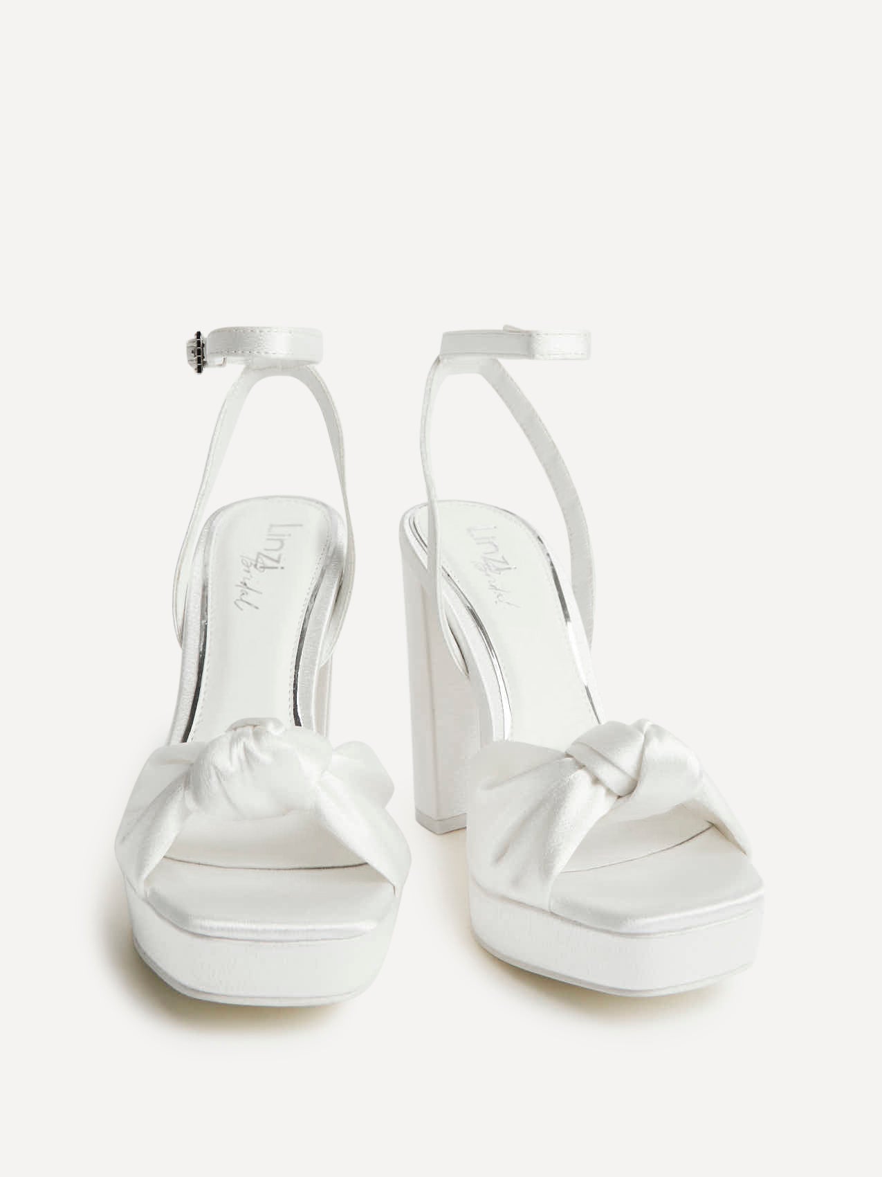 Altar Bridal Ivory Satin Platform Heeled Sandals