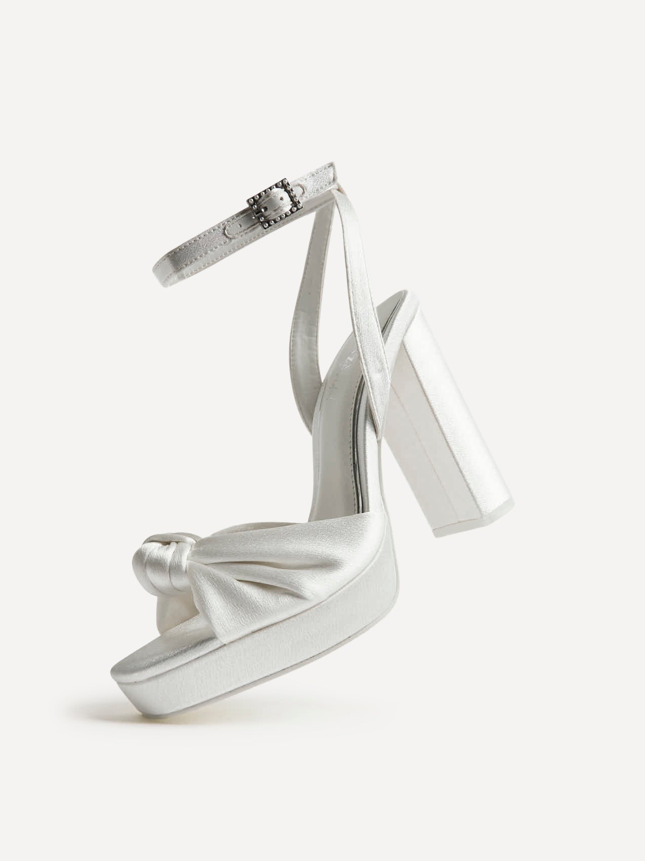 Altar Bridal Ivory Satin Platform Heeled Sandals