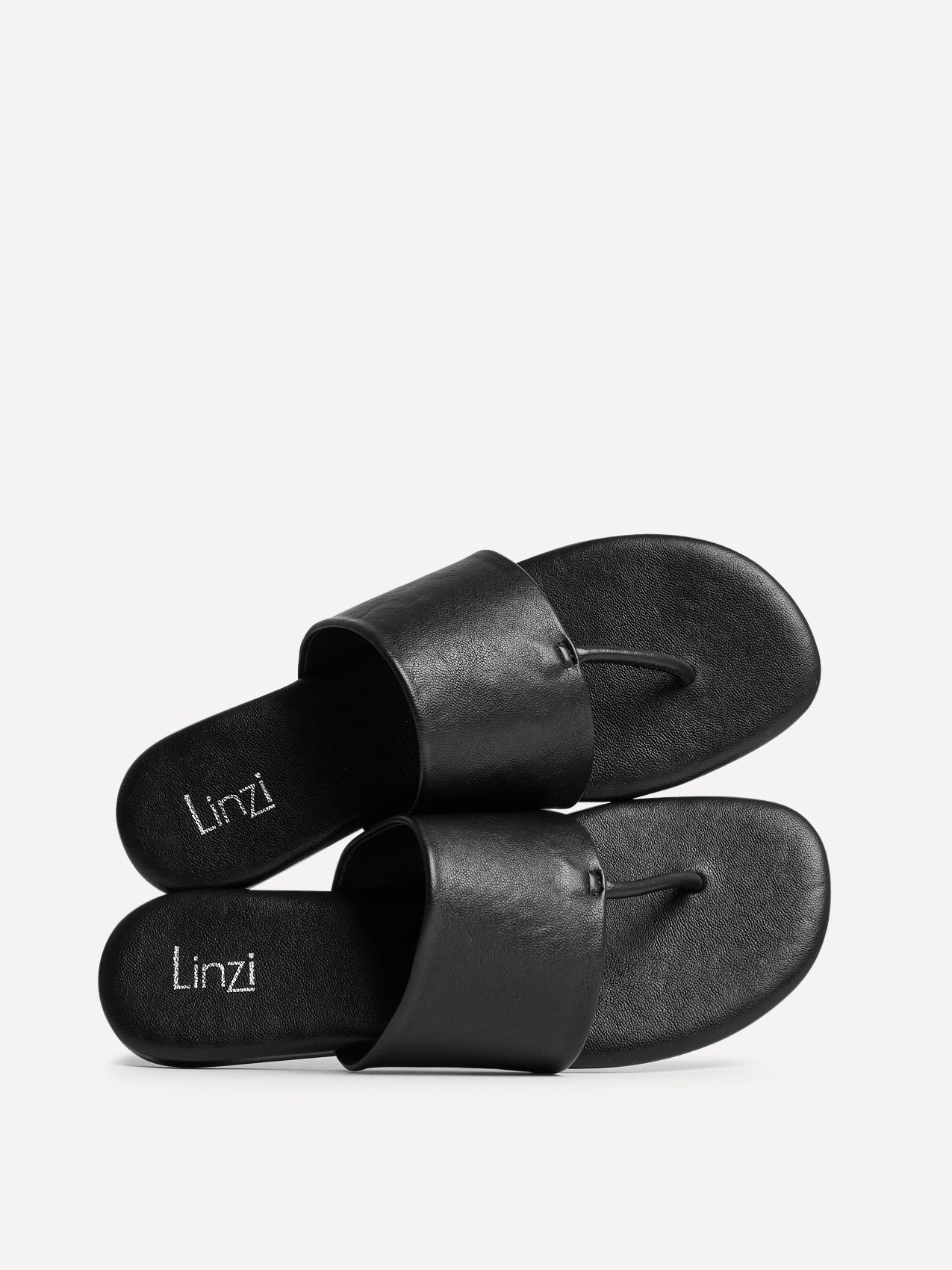 Amara Black Flat Sandals