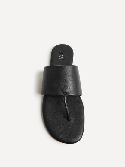 Amara Black Flat Sandals