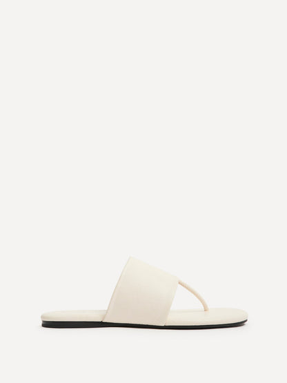Amara Ivory Flat Sandals
